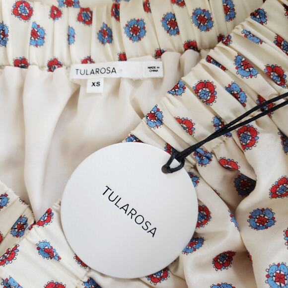 NEW Tularosa Perry Top Revolve Polka Dot Scarf Print Off The Shoulder Women XS - Picture 11 of 13